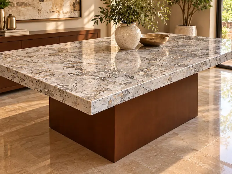 Mesa de Mármol Placa Gris Goleta