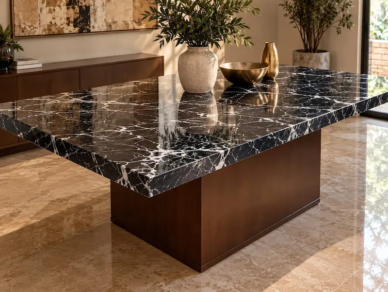 Mesa de Mármol Placa Negro San Luis